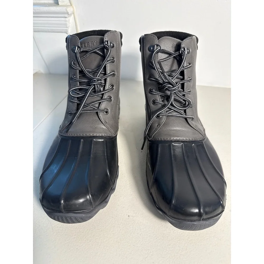 Sperry Top-Sider Avenue Duck Boots Charcoal Black Water Resistant Rain bootSz 13